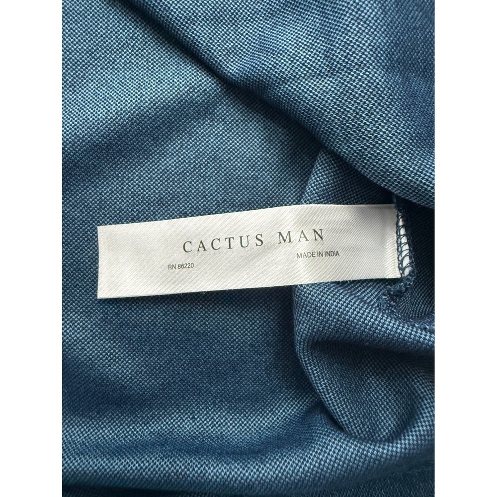 Cactus Man Ricky Singh Blue Textured Knit Pocket Tee Shirt Men's Medium - Picture 8 of 10